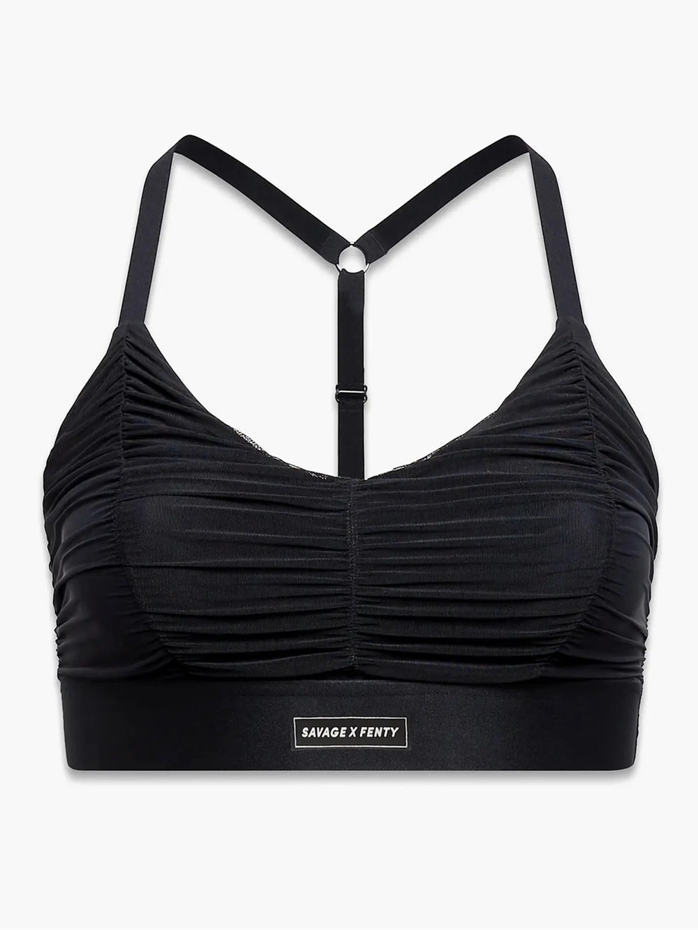 NWOT Savage X Fenty Black Ruched Racerback Bralette